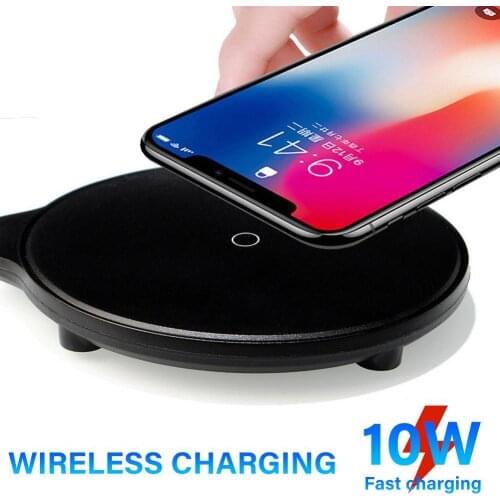 New 5W/10W Phone Chargers 1000-2000mA Fast Charging Qi Wireless Charger Pad for iPhone X XS 11 Pro Max