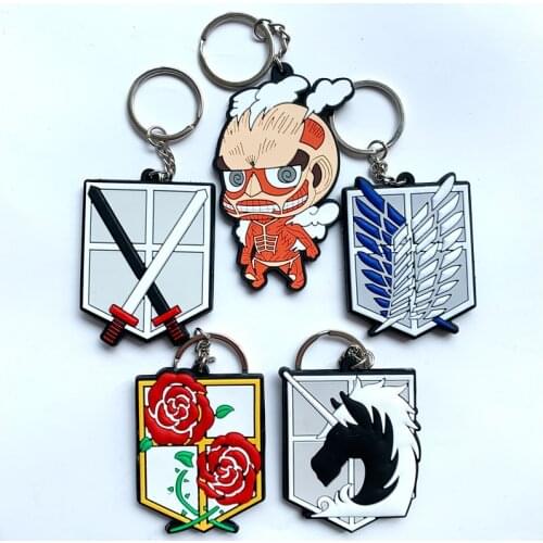 Anime Scouting Legion Trainee Squad Military Police Regiment Stationed Corps Keychain Silica Gel Cosplay Itabag Key Chains Gifts