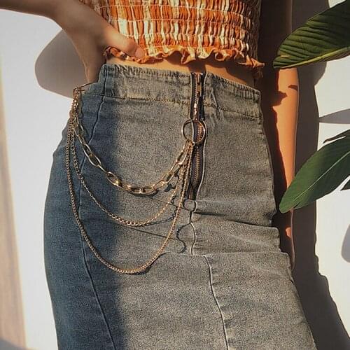 Fashion Punk Hip Hop Belt Key Chain Waist Chain Pants Men Woman Jeans Long Metal Clothing Jewelry