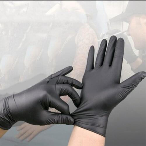 20/100Pcs Black Gloves Disposable Permanent Tattoo Gloves Tattoo Latex Gloves Tattoo Accessories Multifunction Gloves