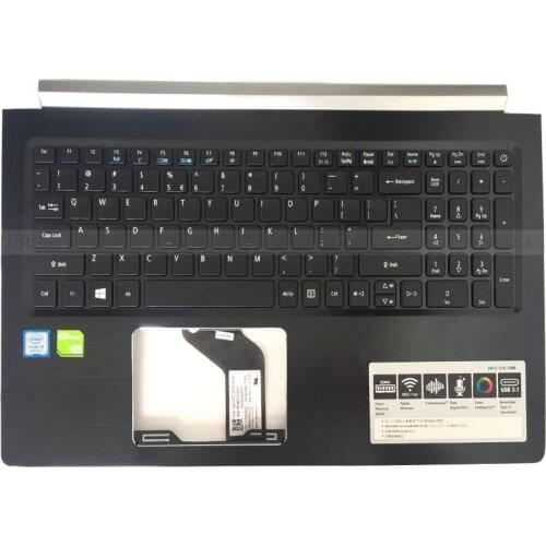 For Acer Nitro 5 AN515-42 AN515-51 AN515-52 AN515-53 Laptop Palmrest Upper Case US Keyboard