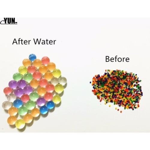 E. 1000pcs High Transparency Hydrogel Pearl Shaped Green Crystal Soil Water Beads Mud Grow Ball Growing Bulbs Summer Toys