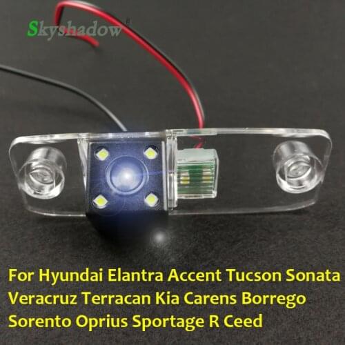 For Hyundai Elantra Accent Tucson Veracruz Sonata Terracan Car CCD 4 LEDs Night Vision Backup Parking Reversing Rear View Camera