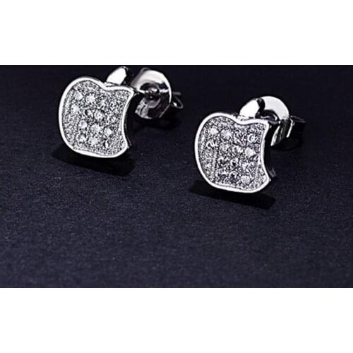 Fashion girl student small apple earrings zircon hypoallergenic jewelry party birthday gift accessories