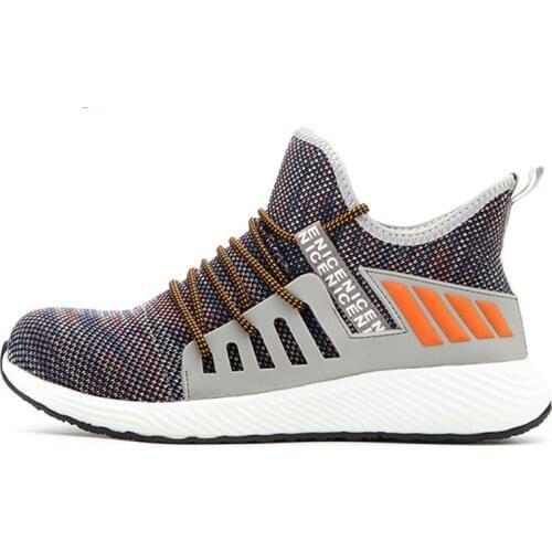 Fashion Safety Shoes Men Steel Toe Work Sneakers Male Shoes Breathable Work Shoes Anti-puncture Indestructible Security Footwear