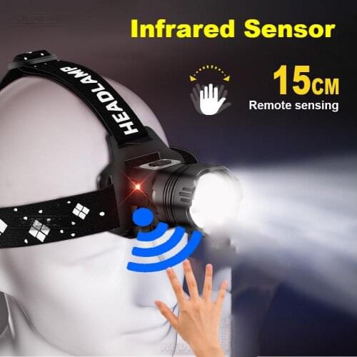 New XHP160 Most Powerful Led Headlamp 18650 IR Sensor Head lamp Rechargeable Head flashlight Usb Fishing Lamp Led Head Lantern