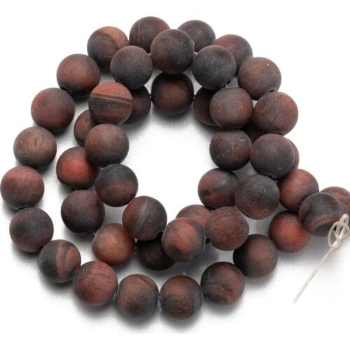 Wholesale Dull Polished Matte Red Tiger Eye Natural Stone Loose Beads for Jewelry Making 4 6 8 10mm DIY Bracelet Necklace