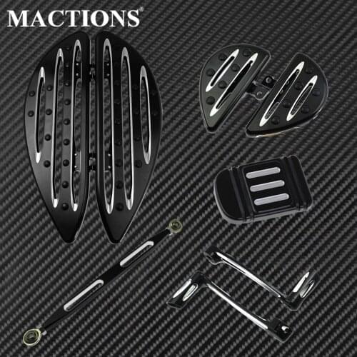 Motorcycle Driver Passenger Floorboards +Shift Linkage+Shift Lever W/ Shifter Pegs+Brake Pedal Pad For Harley Touring Softail