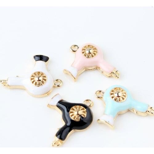 10PCS/Lot 20*27mm Hair Dryer Shape Oil Drop Pendant Charms Fit For Bracelet DIY Fashion Jewelry Accessories