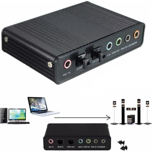 Professional External USB Sound Card Channel 5.1 Optical Audio Card Adapter Audio Driver for PC Computer Laptop