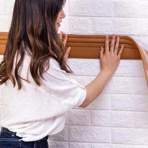 Skirting Waist Line Foam Wall Stickers Self-Adhesive Background Decorative Border Home Decor Anti-Collision Sticker