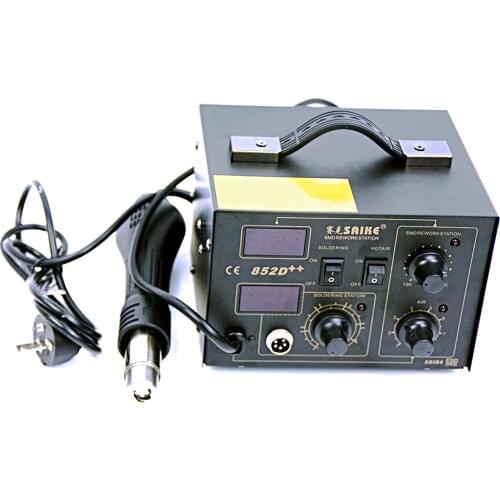 2 In 1 SMD Rework Station Hot Air Gun Soldering Station BGA Rework Station 2 In 1 SMD SAIKE 852D++ Dual Digital Display