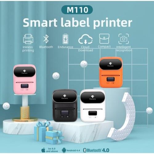 Label Thermal Printer Mini Phomemo 203dpi M110 Mobile Bluetooth Wireless Portable Pocket Study Notes Photos Sticker Impresora