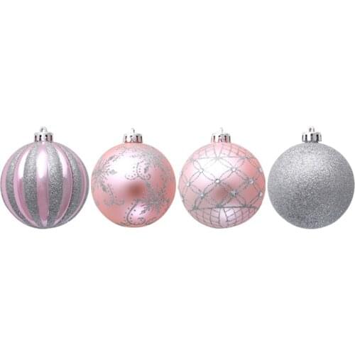 4pcs Christmas Ball Ornament 8cm Hanging Christmas Ball Pendant Christmas Tree Decor Ornament for Shop Office Home