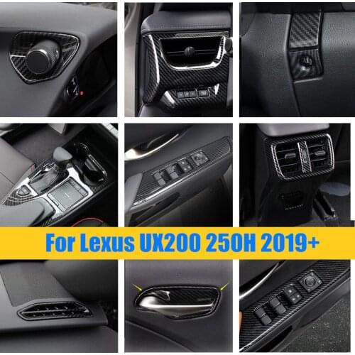 Carbon fiber Interior Refit Kit For Lexus UX200 250H 2019+ Window lifter Panel /AC Air Conditioning Panel Cover ABS Trim