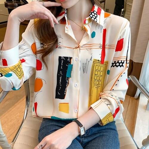 Multi-colors Womens Blouse 2021 New Long Sleeve Print Casual Blouses Female Loose Tops Blusas and Shirts