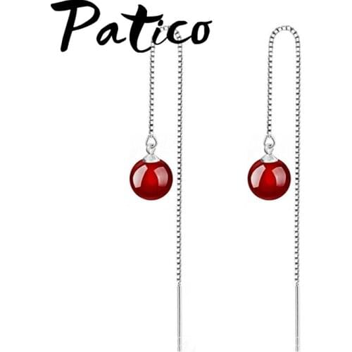 New Elegant Korean Tassel Earrings Boucle Foreille Femme 925 Sterling Silver Glass Dangle Earring For Women Jewelry