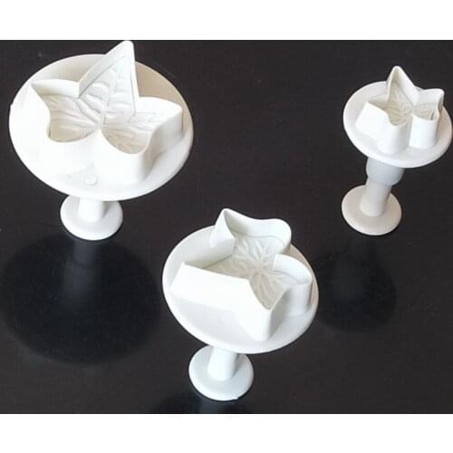 10Cards Cake Tool Cake Mould Cake Decorator Maple Leaf 3pcs Cake Decorating Cutter Plunger Fondant Sugarcraft Kitchen Tool