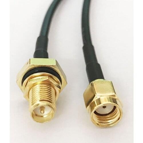 10pcs RP-SMA male to RP-SMA o-ring Waterproof Female Connector RG174 Extension Pigtail Cable 15/20/30/50cm