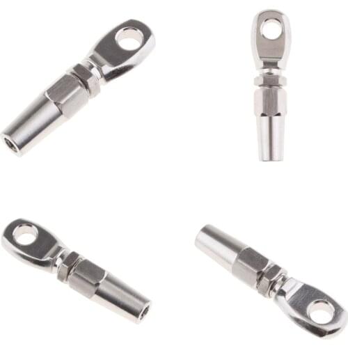 4x Stainless Steel Marine Swageless Eye Terminal For 6mm Wire Rope