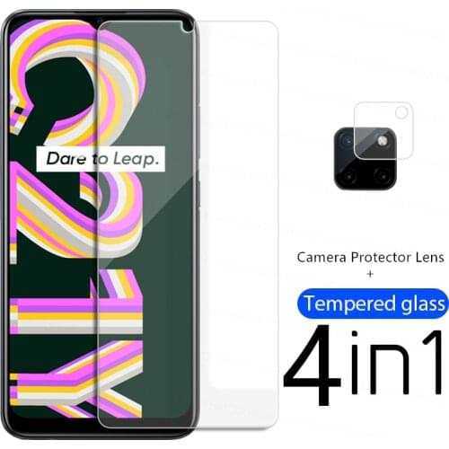 4IN1 Clear Glass For OPPO Realme C21Y Screen Protector Realme C21Y Tempered Glass Protective Phone Film Realme C25S C20 C15 C12