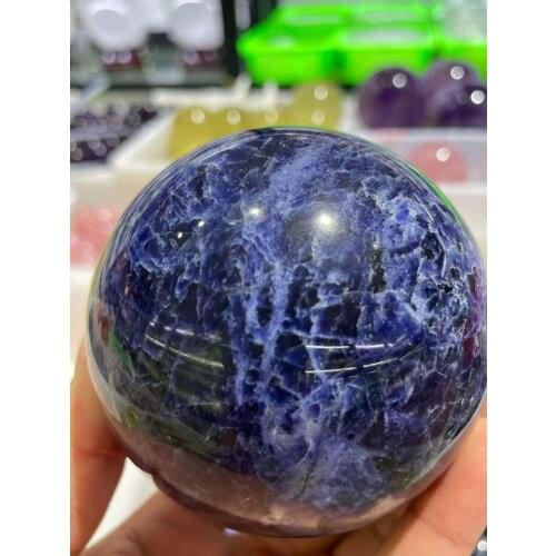 40-100mm natural blue grain crystal ball large crystal healing stone