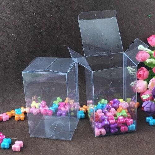 50pcs 4*4*3cm clear plastic pvc box packing boxes for gifts/chocolate/candy/cosmetic/crafts square transparent pvc Box