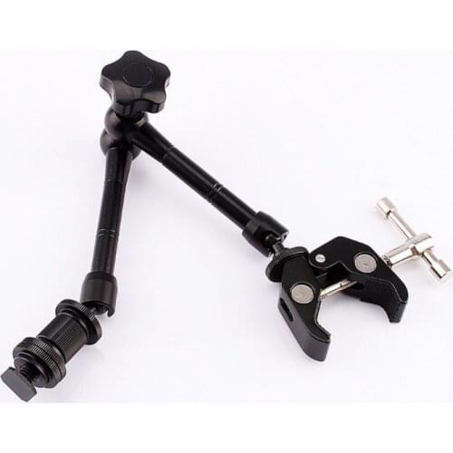 7 / 11 Inch Adjustable Friction Articulating Magic Arm + Super Clamp Crab Clip for DSLR LCD Monitor LED Light Camera Accessories