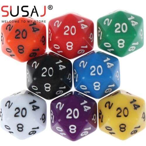 Acrylic Digital Dice Effect D20 Dice For Table Board Game 20 Sided Data Rich Colors Desktop Game Accessories For Board Game