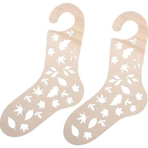 2 Pieces Natural Color Wooden Handmade Socks Blocker Hand Socks Form Blocker Stretchers DIY Sock Gifts Knitting Tools