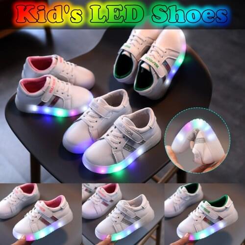 New Children Kids Baby Girls Boys Bling Led Light Luminous Sport Sneakers Shoes damen schuhe Keep warm and leisure Sneakers M5
