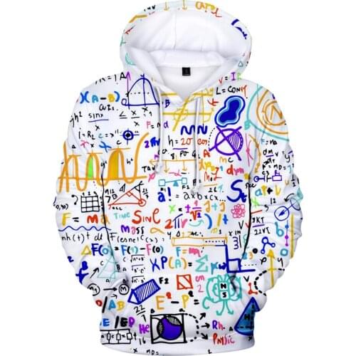 Science Formula 3d Hoodies Sweatshirts Colorful 3D Man Woman Funny Math Physical Chemistry Hooded Streetwear Kids Sweatshirts
