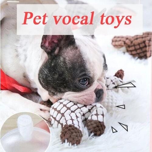 Dog Squeak Toy Plush Chew Vocalize Puppy Cat Funny Toys Training Molar Toothbrush Tooth Cleaning Pet Supplies Puppy Accessories