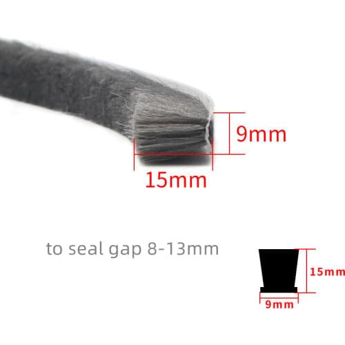 Adhesive Wool Pile Seals Weatherstrip Window Door Brush Seal 9x15mm Gray odd