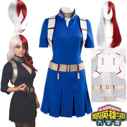 Anime My Hero Academia Todoroki Shouto Cosplay Costume Women Girls Uniform Dress Outfits Costume Halloween Carnival Costume
