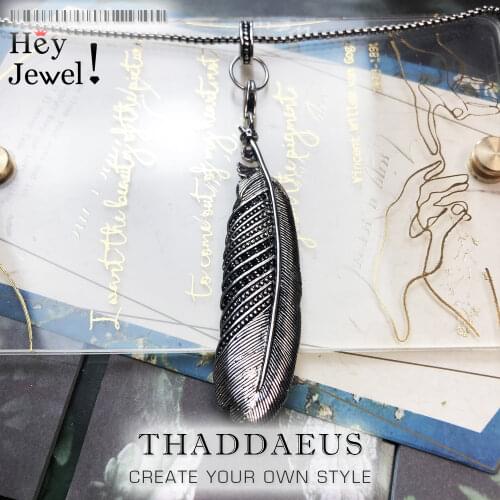 Feather Link Chain Necklace,2017 Brand New Silver Fashion Jewelry Europe Style Rebel Cross Bijoux Gift For Men & Women Friend