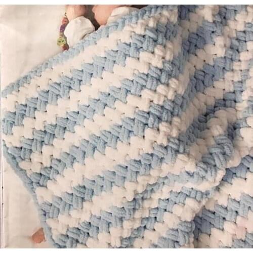 Plush Baby Blanket Soft Puffy Colorful Handmade Alize Newborn Babyshower Gift 2021 Trend Handmade Pink Blue