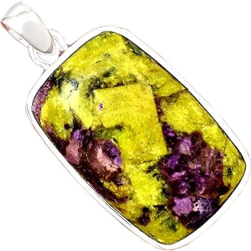 Genuine STICHTITE Pendant 925 Sterling Silver, 45.5 mm, AP6868