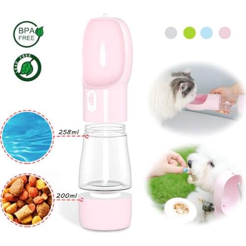 Two In One Portable Dog Feed Water Bottle Outdoor Pet Feed And Water Dispenser Pet Drinking Bowl For Small And Large Dogs