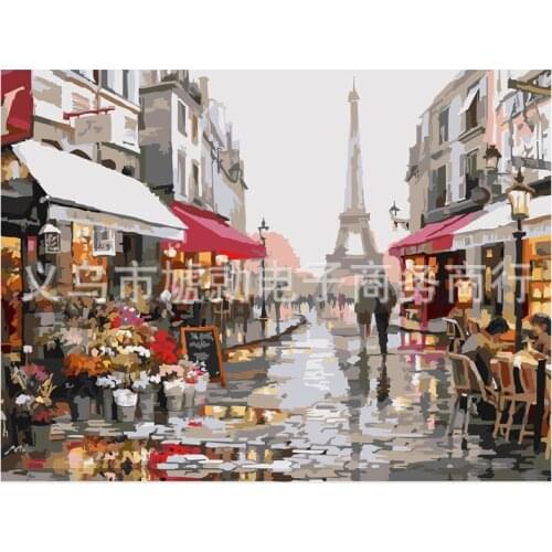 Natural environmental protection DIY new hand painted digital oil painting scenery foreign trade Amazon