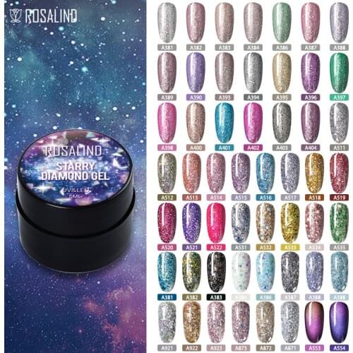 ROSALIND Gel Nail Polish Set Shiny Platinum Nails Art For Manicure Nail Gel Lak UV Colors Top Base Coat Primer Hybrid Varnishes