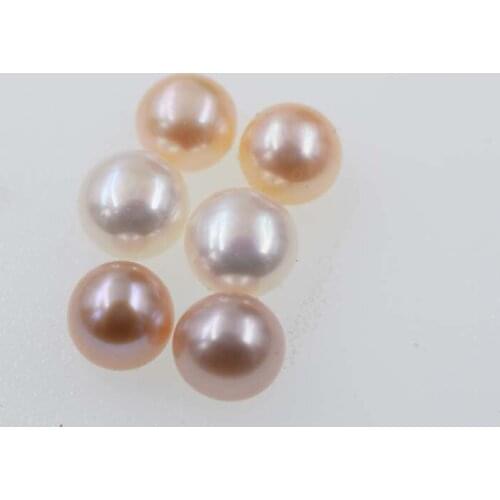 One pair white pink purple 6-7mm coin stud freshwater pearl earrings wholesale beads FPPJ nature