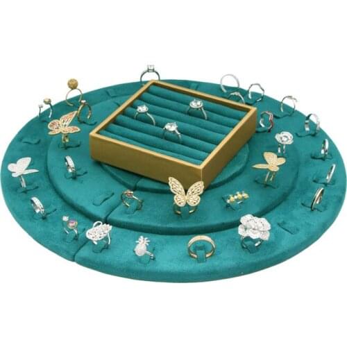 Vintage Jewelry Stand Green flannelette Ring Neckalce Jewelry display props Jewelry rack