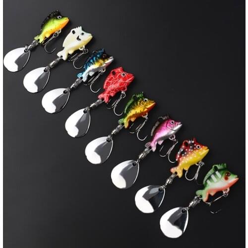 1Pcs Rotating Metal VIB vibration Bait Spinner Spoon Fishing Lures 17g 6.5cm Jigs Trout Winter Fishing Hard Baits Tackle Pesca
