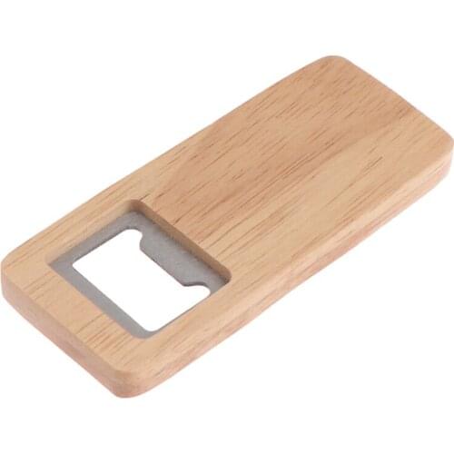 1pc Bottle Opener Simple Jar Bottle Wrench Creative Wood Multifunction Square-shaped Can Opener Kitchen Tools