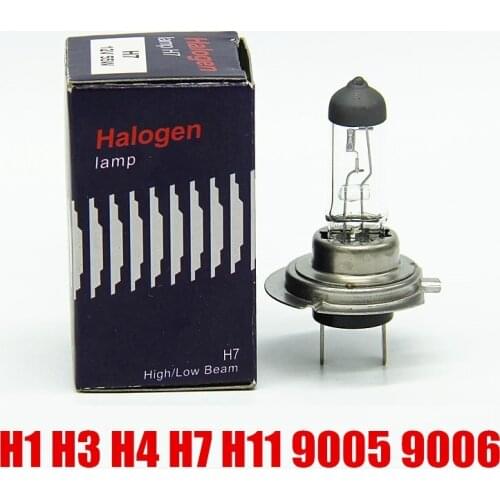 2pcs 55W quartz glass auto 12v halogen H7 H3 H1 9005 9006 H4 H11 car halogen bulb