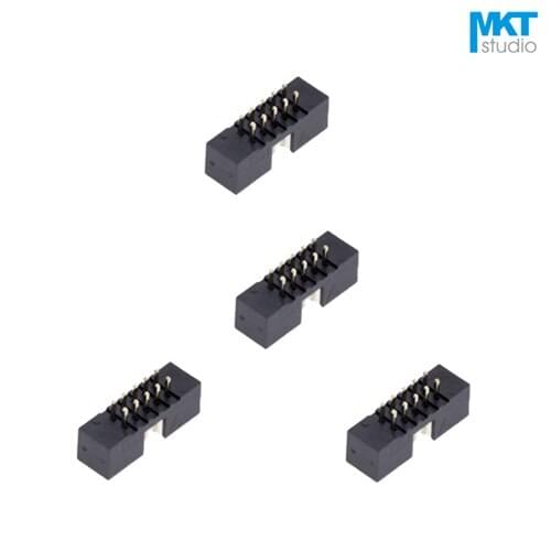 100Pcs Straight Pin 2.0mm Pitch DC3 Male IDC Connector Socket ISP JTAG Header Shrouded With Notch Key 6P 8P 10P 12P