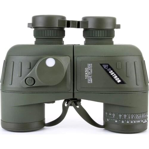 10X50 Porro Binoculars HD Military Marine Hunting Bird Watching Waterproof Telescope with Internal Rangefinder & Compass