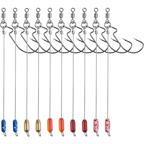 140Pcs Drop Punch Shot Rig Fishing Hook kit High Carbon Steel Crank Hook Swivels Sinkers DIY for Bass Fishing