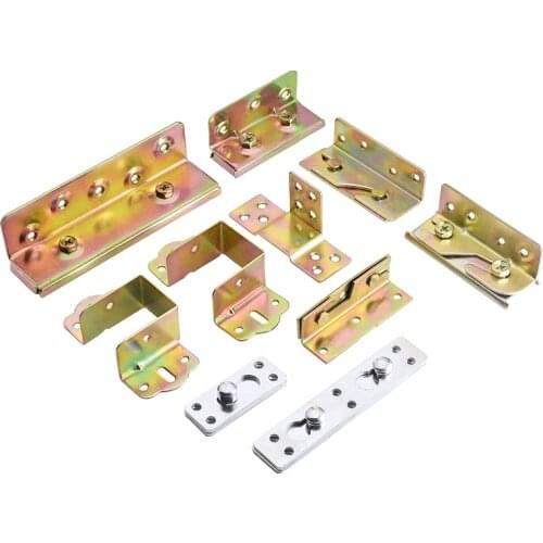 4PCS Furniture Hardware Bed Hinges Latch Buckle Cabinet Invisible Bed Heavy-Duty Hook Connecting Hanging Buckle Bed Close Hinge